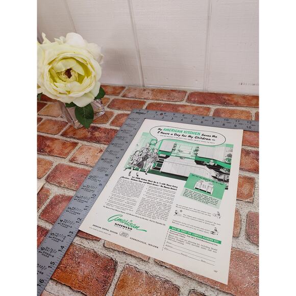 1950 "My American Kitchen Saves Me 2 Hours a Day for My Children" Vtg Print Ad - Picture 6 of 7